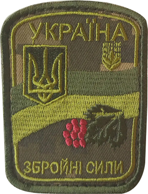 Нашивка GARLANG "Збройні сили" прямокутна в оливковому кольорі (400018308) - зображення 1