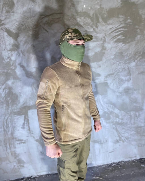 Армійська Кофта флісова VOGEL кишені на рукавах Колір койот S - зображення 1