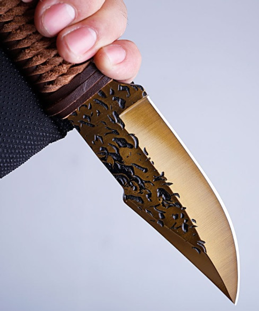 Охотничий нож нескладной ручная робота SR DM-136 bronze - изображение 2