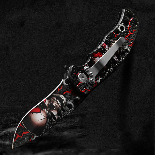 Тактический карманный нож Azrael OD215 black with red - изображение 2