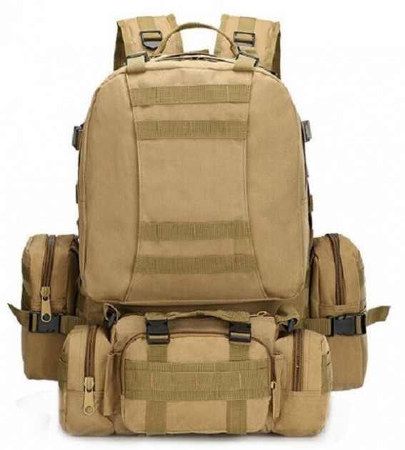 Рюкзак тактический с подсумками BTB B08 койот, 55 л - изображение 1