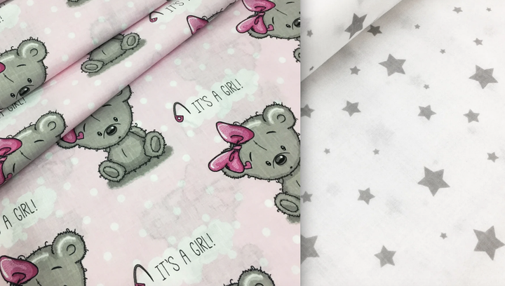 Набор пеленок Cosas GIRL BEAR Бязь 80x100 см 2 шт (4822052061329) - изображение 5