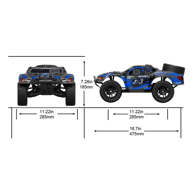 Машинка на радіокеруванні Remo Hobby EX3 Brushless Short Course 1/10 4WD RTR Blue - зображення 2