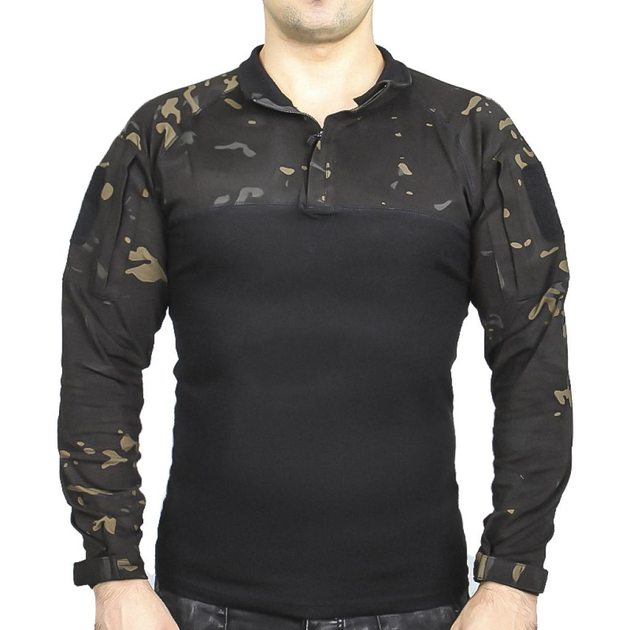 Рубашка тактическая убокс Pave Hawk PLY-11 Camouflage Black 2XL мужская с разрезами под налокотники taktical LOZ - изображение 1