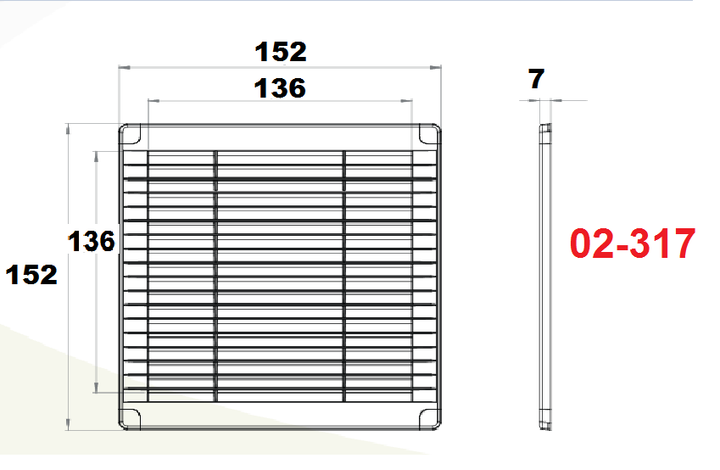 Решітка вентиляційна пластикова AirRoxy 150x150 grey сіра 02-317 - зображення 6