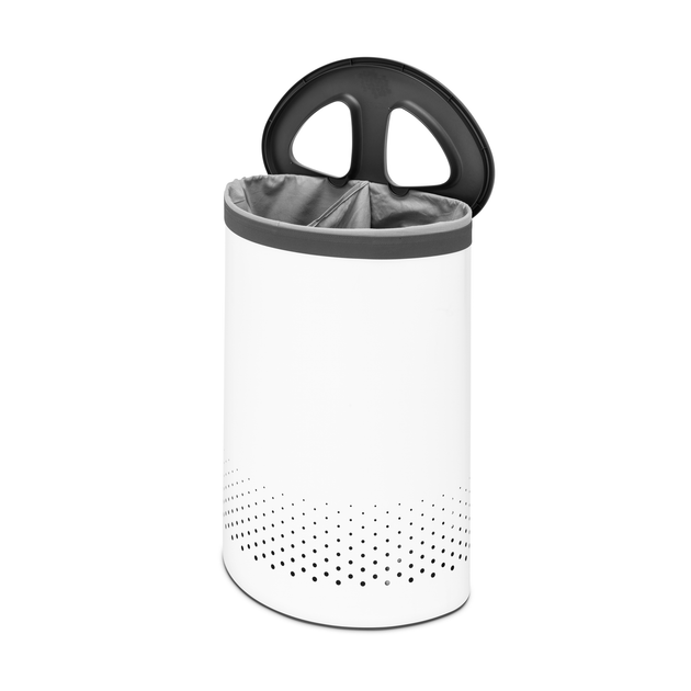 Бак для белья Brabantia Laundry Bin двухсекционный 55 л Белый (304903) - изображение 2
