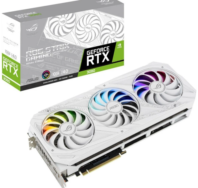 Видеокарта ASUS Geforce RTX 3080 ROG Strix Gaming OC White 10GB