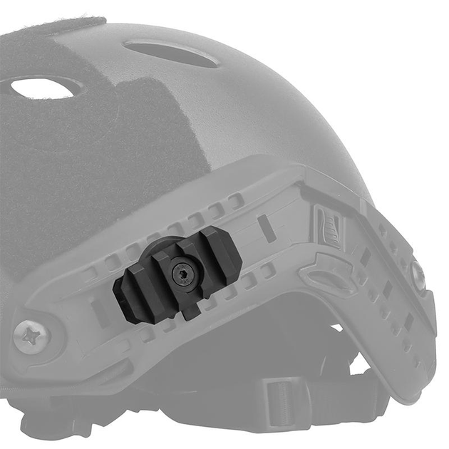 Планка Пикатинни поворотная 360° на рельсы шлема (2 шт) + ключ, Черный (150110) - изображение 2