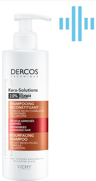 Акція на Шампунь Vichy Dercos Kera-Solutions з комплексом Про-Кератин для реконструкції поверхні пошкодженого ослабленого волосся 200 мл від Rozetka