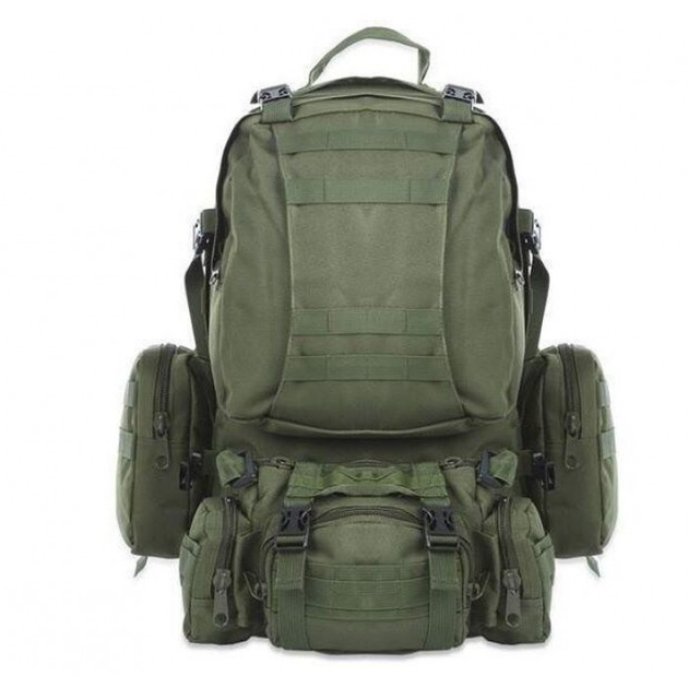 Рюкзак тактический Tactical Backpack B08 Штурмовой походный военный с подсумками 55 л Олива - изображение 1