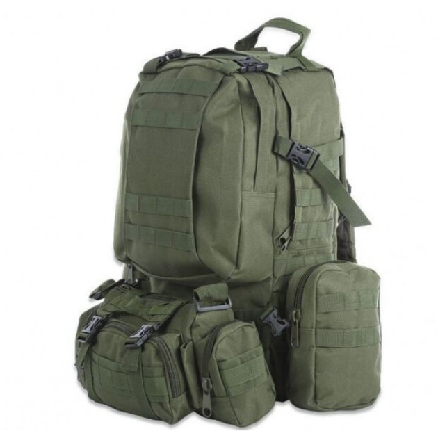 Рюкзак тактический Tactical Backpack B08 Штурмовой походный военный с подсумками 55 л Олива - изображение 2