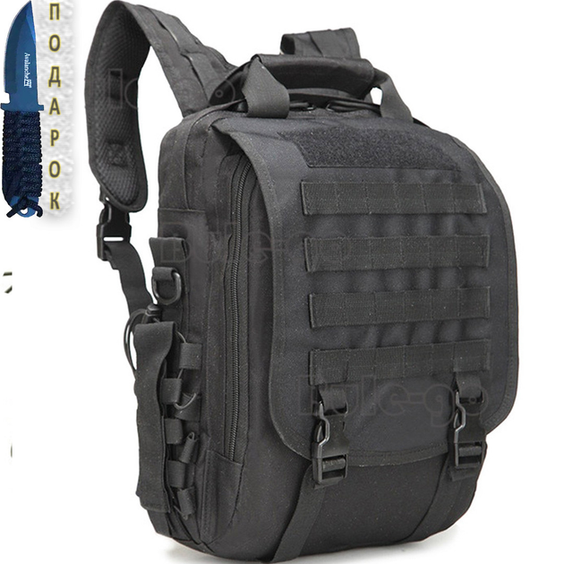 Рюкзак тактический Рюкзак тактический Eagle M10B Green (штурмовой, военный) мужская сумка Black 20 л. - изображение 2