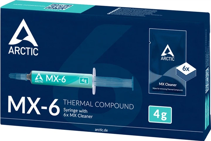 Термопаста Arctic MX-6 4 г с 6 шт MX Cleaner (ACTCP00084A) – фото
