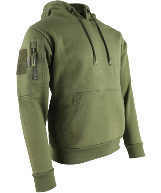 Кофта худи военная тактическая KOMBAT UK мужская с липучками под шевроны Tactical Hoodie оливковый XL TR_kb-th-olgr-xl - изображение 1