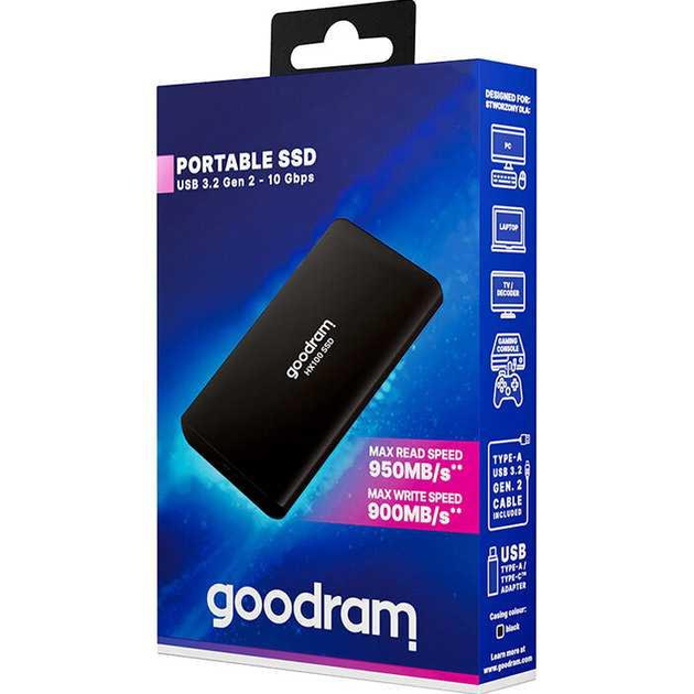 Накопитель SSD GoodRam SSD 2.5" USB 512GB HX100 (SSDPR-HX100-512) - изображение 3