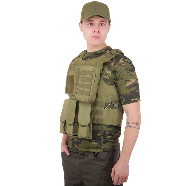 Разгрузочный жилет универсальный для броне пластин Military Rangers оливковый - изображение 2