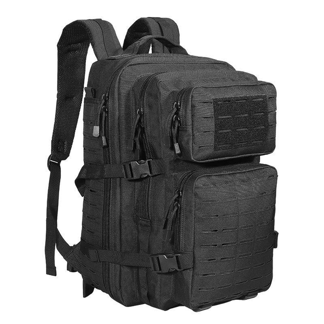 Штурмовий військовий тактичний рюкзак Yakeda 45-50л Чорний - зображення 1