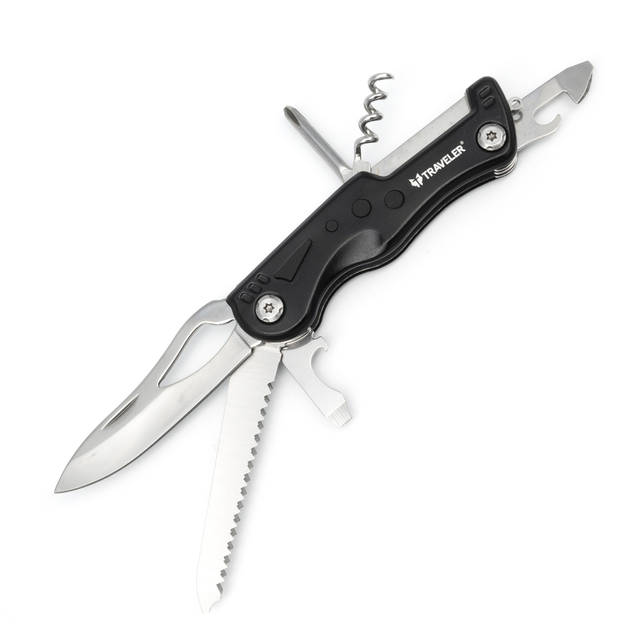 Швейцарский Многофункциональный Нож Traveler Ms001G Black - изображение 1