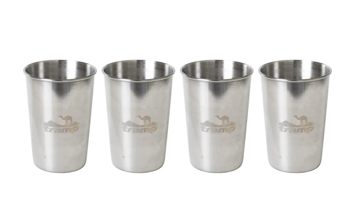 Набор 4 стопки Tramp TRC-076 175мл в кожаном чехле, Metallic – низкие ...