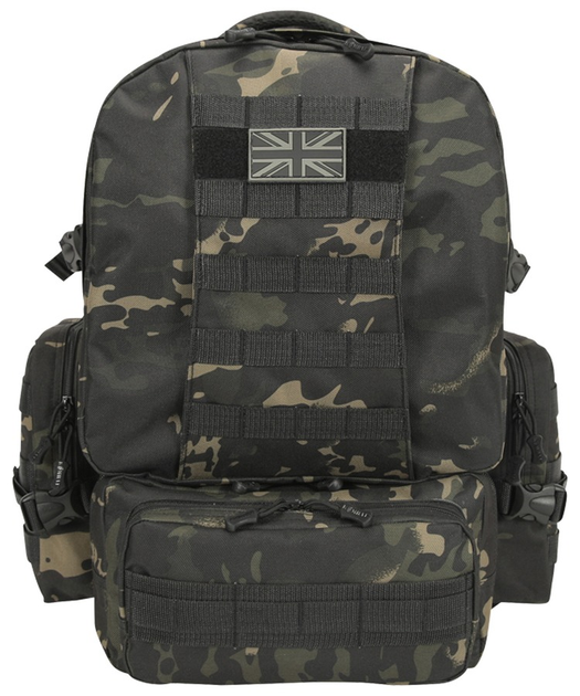 Рюкзак тактичний армійський військовий KOMBAT UK Expedition Pack мультікам чорний 50л TR_kb-ep50-btpbl - зображення 2