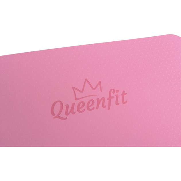 Коврик (мат) для фитнеса и йоги Queenfit Premium TPE 0,5см розовый - изображение 5