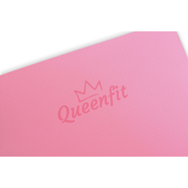 Коврик (мат) для фитнеса и йоги Queenfit Premium TPE 0,6см розово-фиолетовый - изображение 6