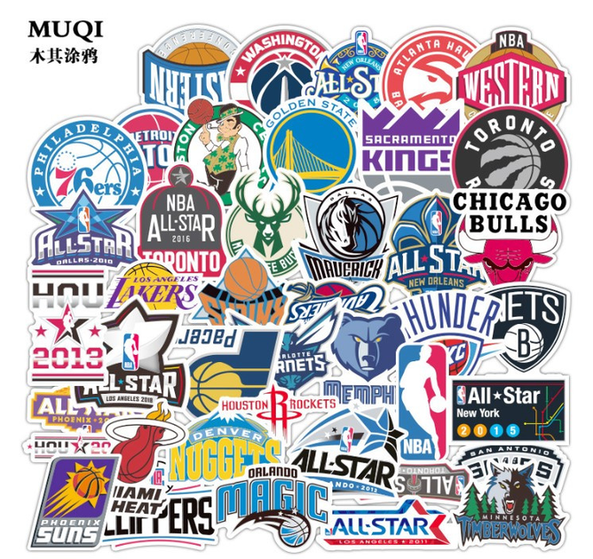 Набір вінілових наклейок (стікерів) Jsstore NBA баскетбол стикербомбинг ...