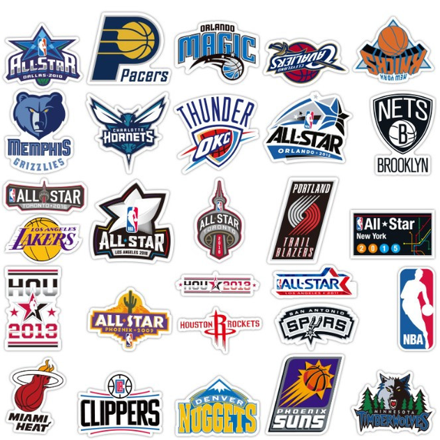 Набір вінілових наклейок (стікерів) Jsstore NBA баскетбол стикербомбинг ...