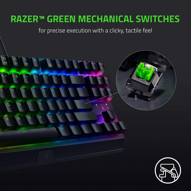 Клавиатура проводная Razer BlackWidow V3 TKL Razer Green USB