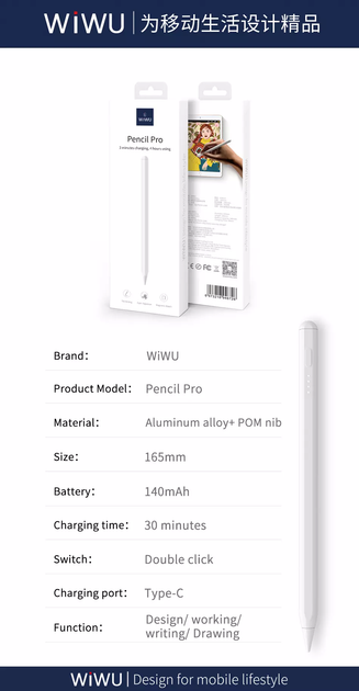Стилус WIWU Pencil Pro (4 LED Version) - изображение 6