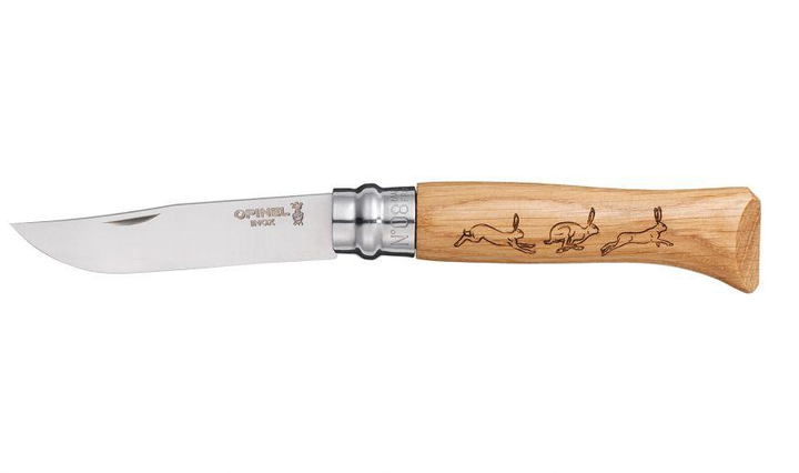 Ніж складаний Opinel Tradtion N°08 Inox Animalia Hare - зображення 2