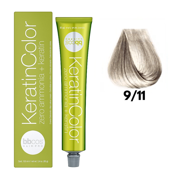 9/11 Крем-краска для волос безаммиачная BBCOS Keratin Color блондин очень светлый интенсивный 100 мл - Фото 1 9/11 Крем-краска для волос безаммиачная BBCOS Keratin Color блондин очень светлый интенсивный 100 мл - изображение 1