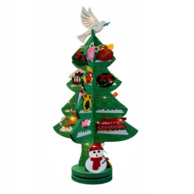 Новогодняя елка из фетра «Большая» (102х70см) с набором из 25 игрушек на липучках