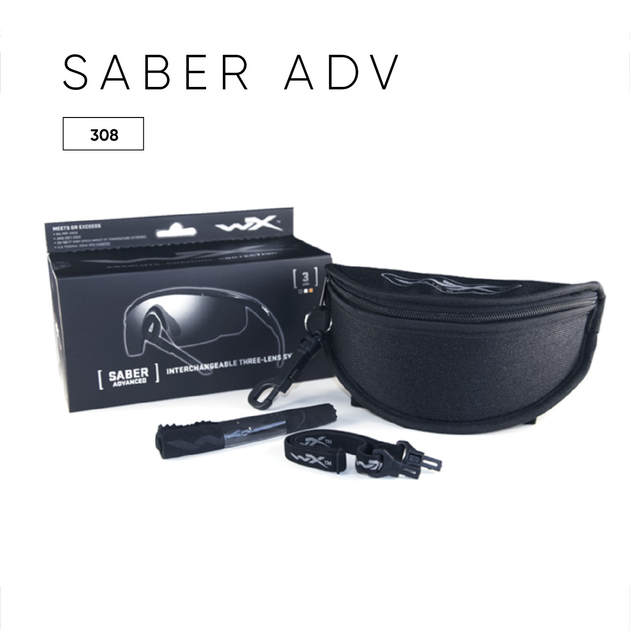Тактичні окуляри WILEY X SABER ADV Smoke/Clear Matte Black Frame (2 лінзи) - изображение 2