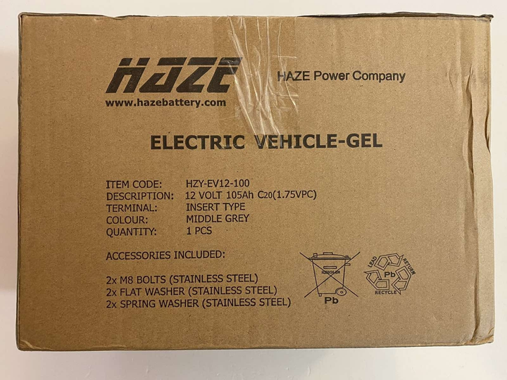 Аккумуляторная батарея HAZE HZY-EV12-100 GEL 12V 105Ah - изображение 3