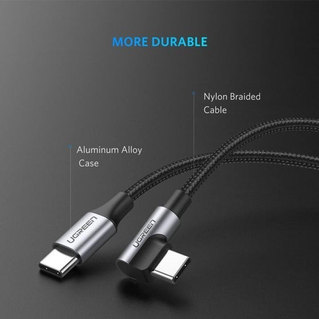UGREEN USB 3.1 Type C Male to Type C Male Cable Nickel Plating Aluminum  Shell 1.5m (Gray)