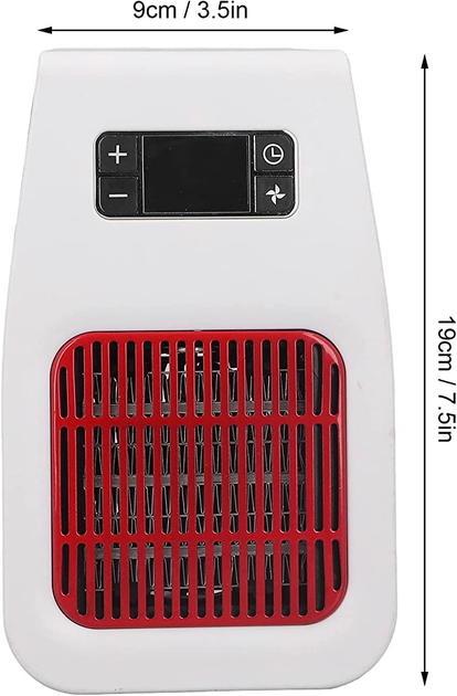 Тепловентилятор мини настольный Handy heater ultra 900Вт портативный электрообогреватель комнатный, с пультом и таймером Белый с красным - изображение 9