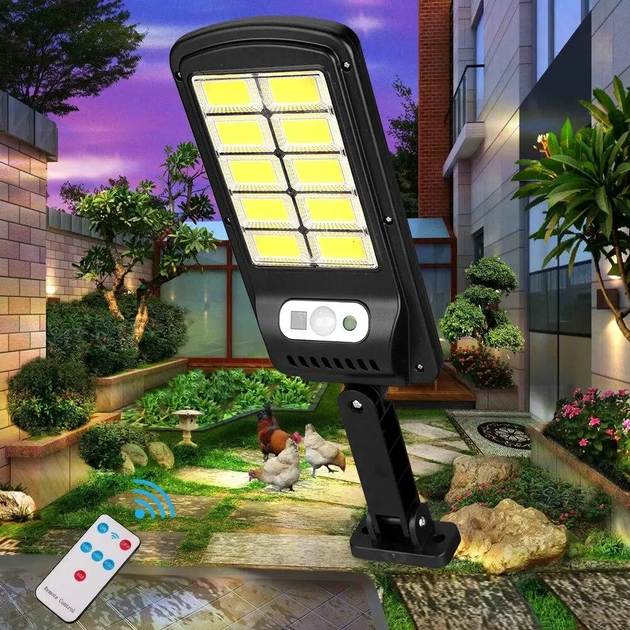 Вуличний ліхтар на сонячній батареї 3 ШТУКИ Solar Light 120D-10COB світлодіодний з датчиком руху, акумуляторний + Пульт - зображення 7