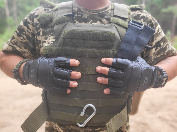Перчатки тактичні шкіряні без пальців TACTIGEAR PS-8801 Patrol Black XL - зображення 2