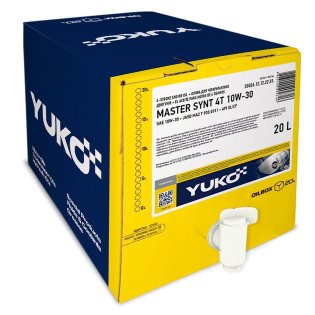  4-х тактное Yuko MASTER SYNT 4T 10W-30 OilBox 20л для генераторов .