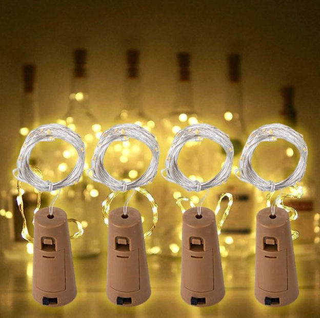 Светодиодная гирлянда-нить LEDLight Капля росы пробка в бутылку на батарейках 20 LED 2 м Теплый белый (44778289) - Фото 4 Светодиодная гирлянда-нить LEDLight Капля росы пробка в бутылку на батарейках 20 LED 2 м Теплый белый (44778289) - изображение 4