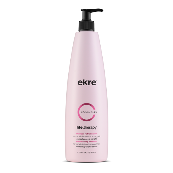 Шампунь для реконструкції пошкодженого волосся EKRE Life.Therapy Shampoo 1000 мл - зображення 4