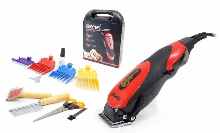 Машинка для стрижки животных для груминга Gemei GM 1023 Красный (1651203699) - изображение 5