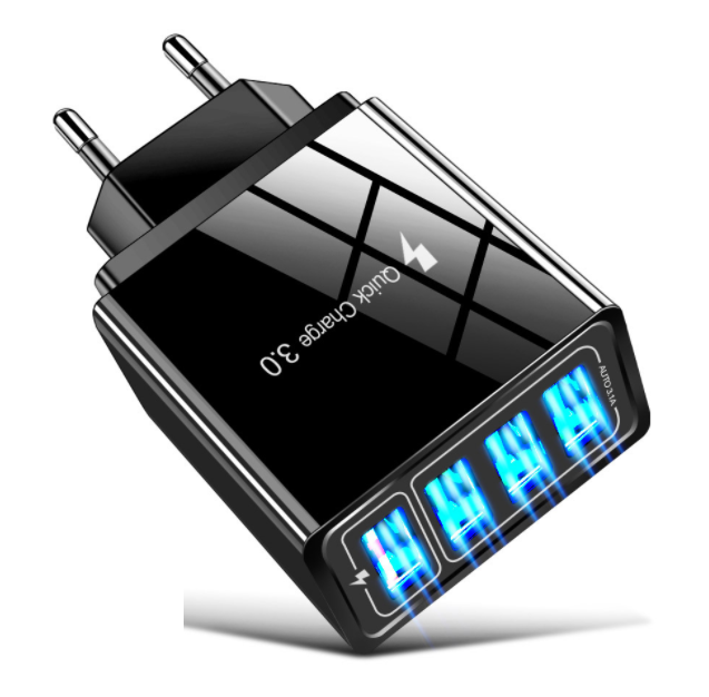 Зарядний пристрій Quick Charge 3.0 37W 4USB (BK376) (black) фото, відгуки