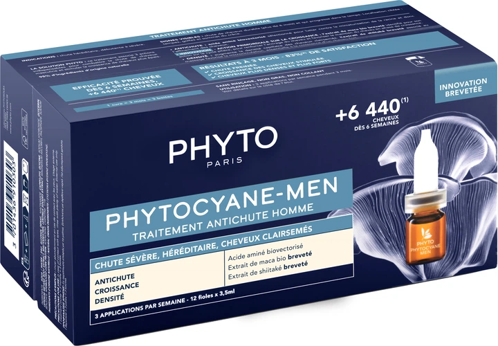 Kuracja Phyto Phytocyane przeciw wypadaniu włosów dla mężczyzn 12 szt x 3.5 ml (3701436910303) - obraz 3