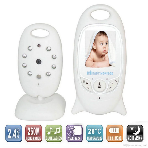 Відеоняня Baby Monitor VB601 з двухстороннім зв'язком і 8 колибельними + термометр Біла (10120) - изображение 2