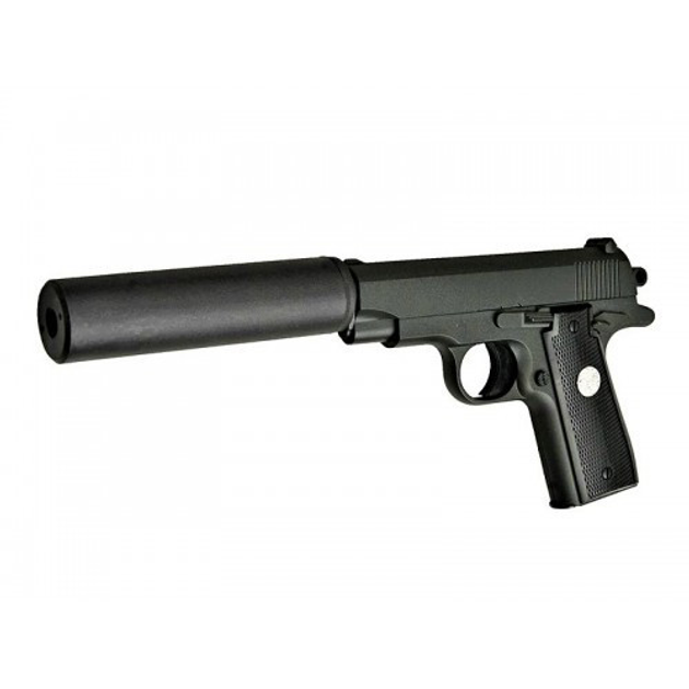 Детский пистолет на пульках "Browning mini с глушителем Вальтер" Galaxy G2A Металл, черный - изображение 2