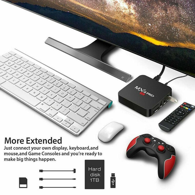 Смарт приставка для телевізора з пультом MXQ PRO-4K WiFi андроїд ТВ бокс, медіаплеєр Android 5.1.1, 1/8Гб+Клавіатура i8 з підсвічуванням - Фото 9 Смарт приставка для телевізора з пультом MXQ PRO-4K WiFi андроїд ТВ бокс, медіаплеєр Android 5.1.1, 1/8Гб+Клавіатура i8 з підсвічуванням - зображення 9