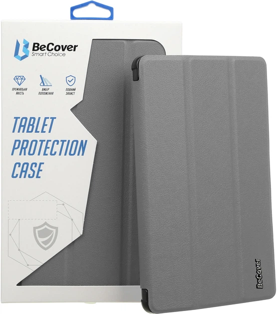 Чехол для планшета BeCover Tri Fold Soft TPU Silicone для Apple iPad 9.7 2017/2018 A1822/A1823/A1893/A1954 Gray (BC_706879) - Фото 1 Чехол для планшета BeCover Tri Fold Soft TPU Silicone для Apple iPad 9.7 2017/2018 A1822/A1823/A1893/A1954 Gray (BC_706879) - изображение 1