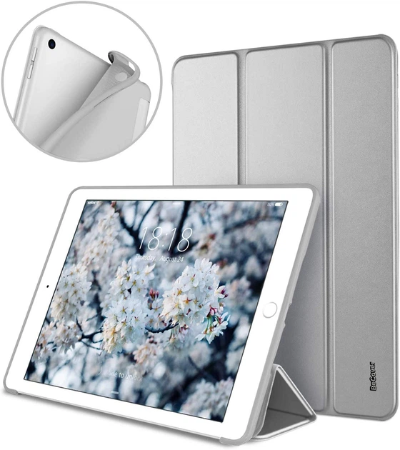 Чехол для планшета BeCover Tri Fold Soft TPU Silicone для Apple iPad 9.7 2017/2018 A1822/A1823/A1893/A1954 Gray (BC_706879) - Фото 2 Чехол для планшета BeCover Tri Fold Soft TPU Silicone для Apple iPad 9.7 2017/2018 A1822/A1823/A1893/A1954 Gray (BC_706879) - изображение 2